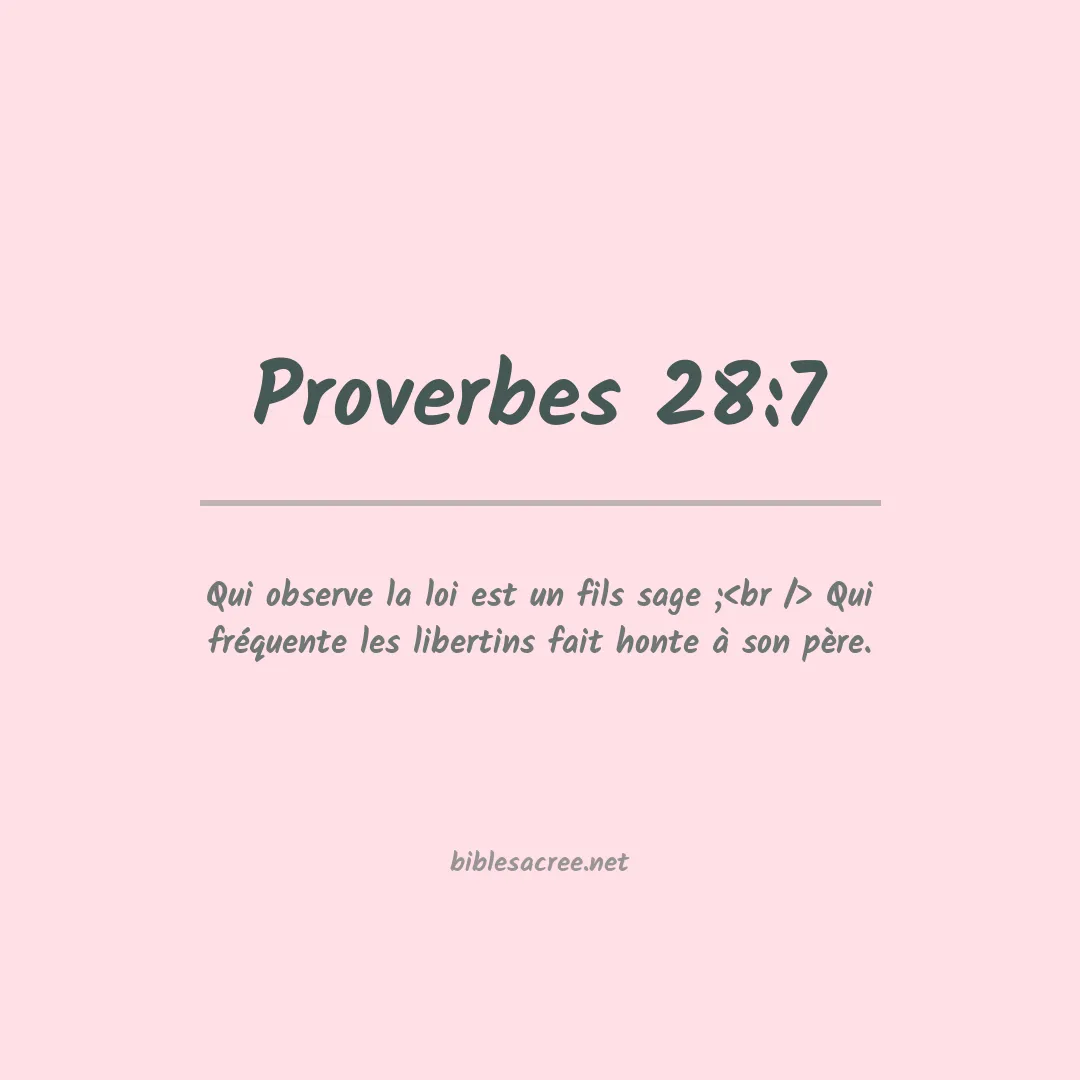 Proverbes - 28:7