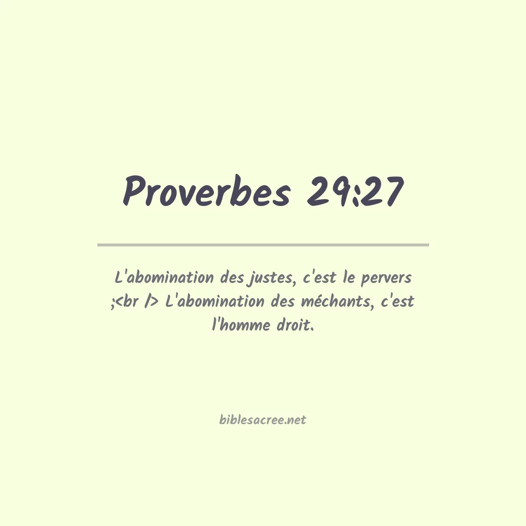 Proverbes - 29:27