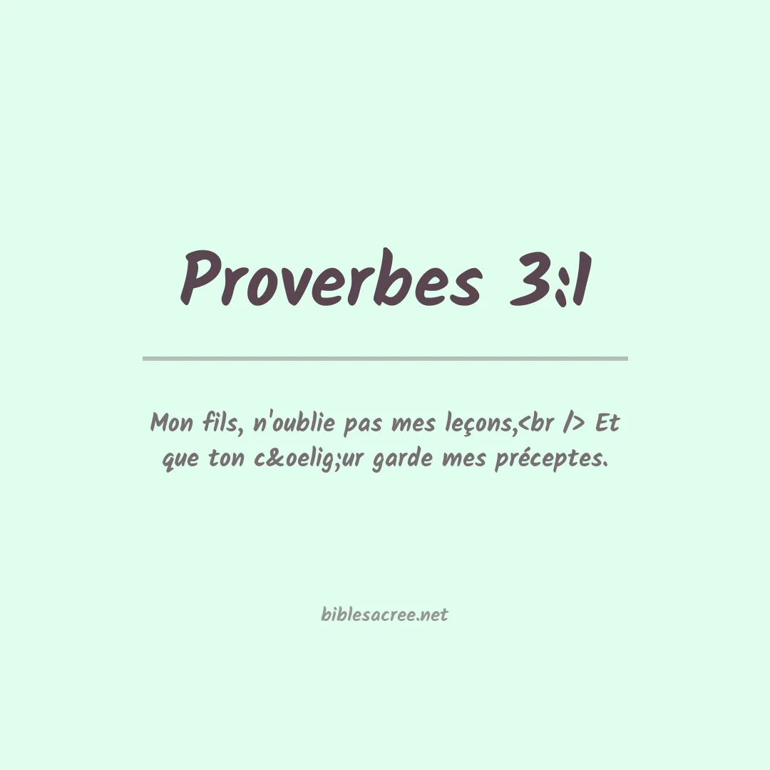 Proverbes - 3:1