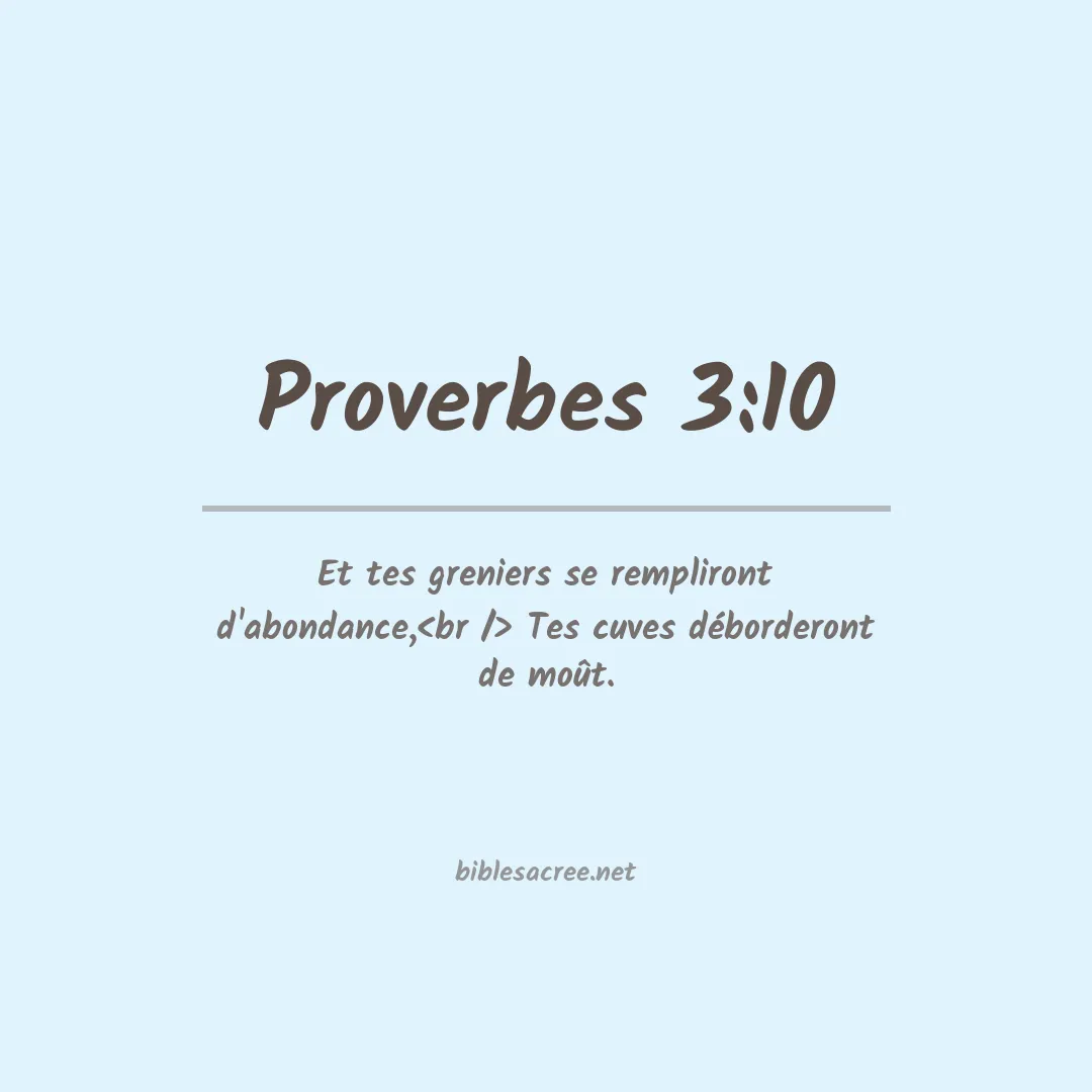 Proverbes - 3:10