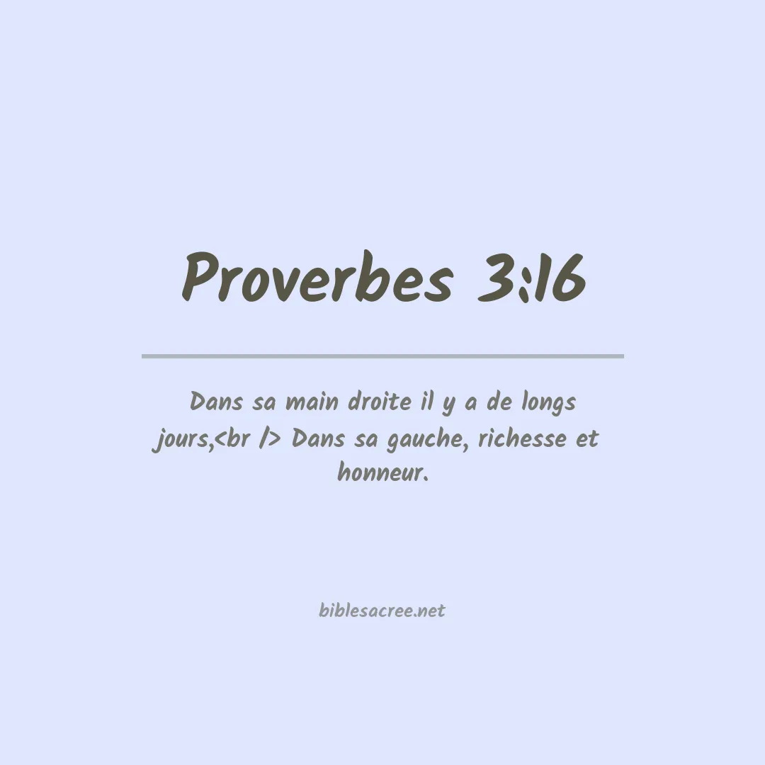 Proverbes - 3:16