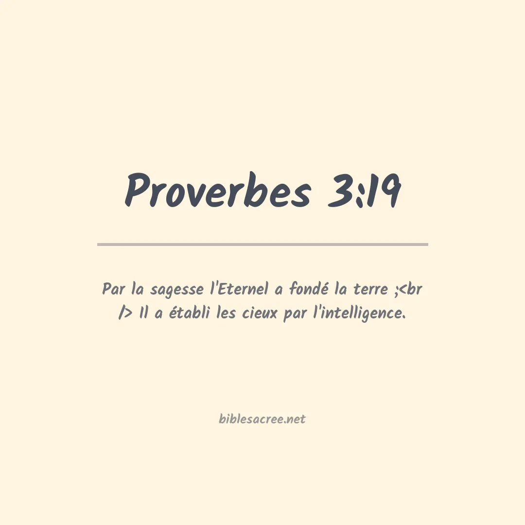 Proverbes - 3:19