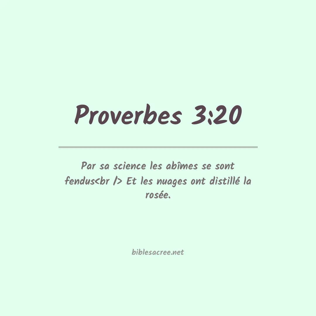 Proverbes - 3:20