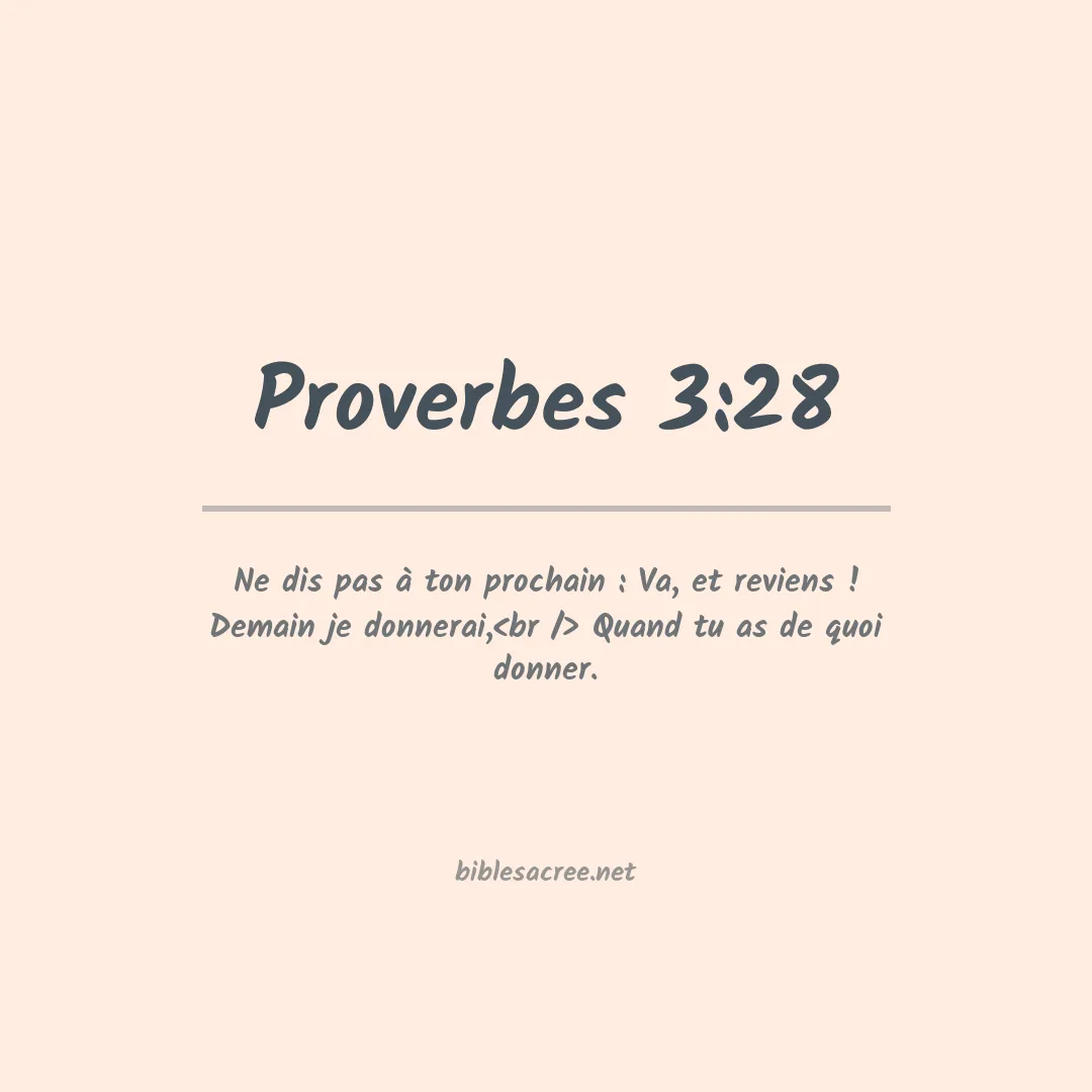 Proverbes - 3:28