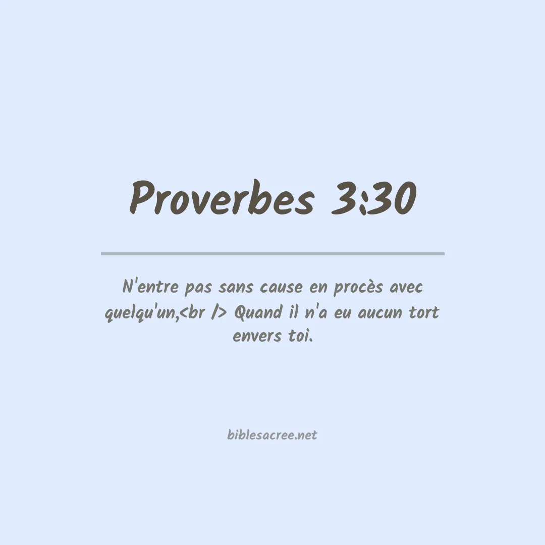 Proverbes - 3:30