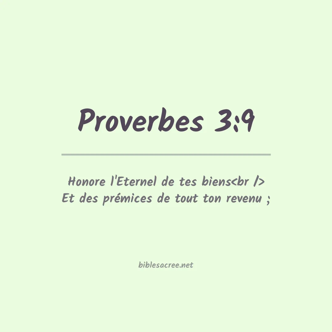 Proverbes - 3:9