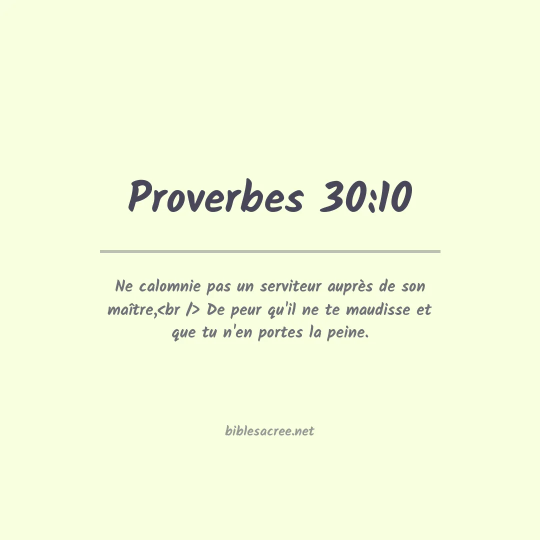 Proverbes - 30:10