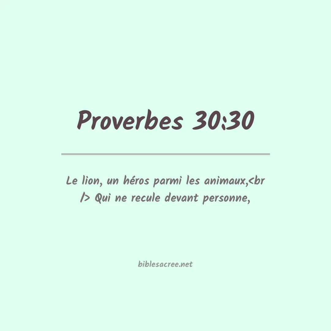 Proverbes - 30:30