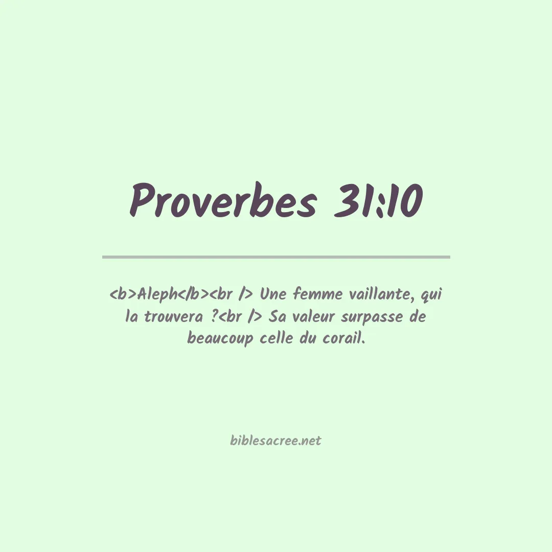 Proverbes - 31:10