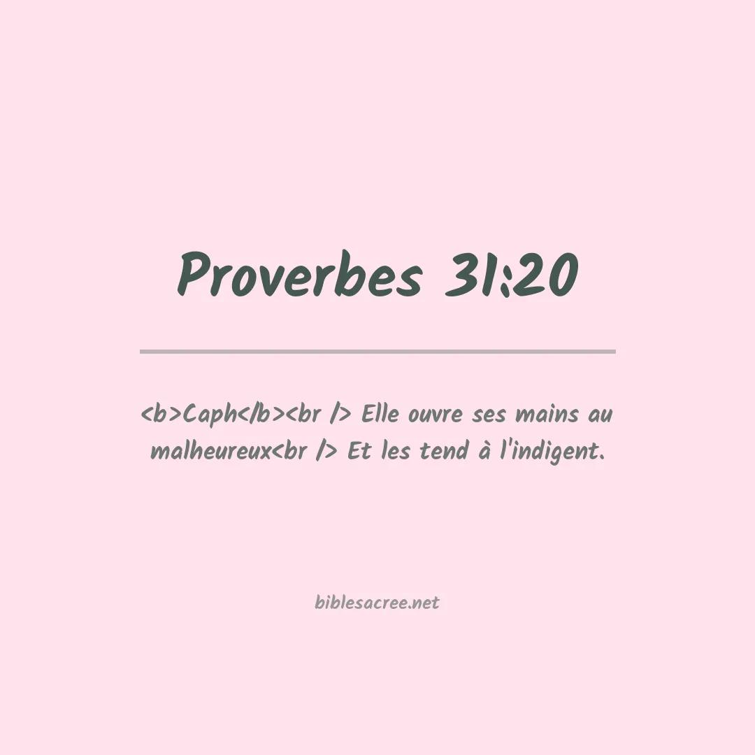 Proverbes - 31:20