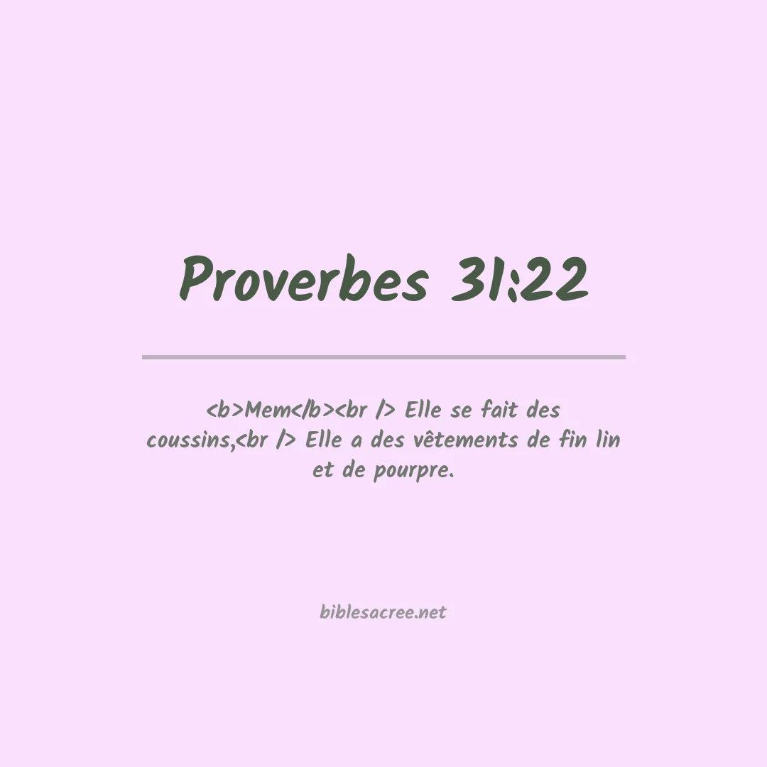 Proverbes - 31:22