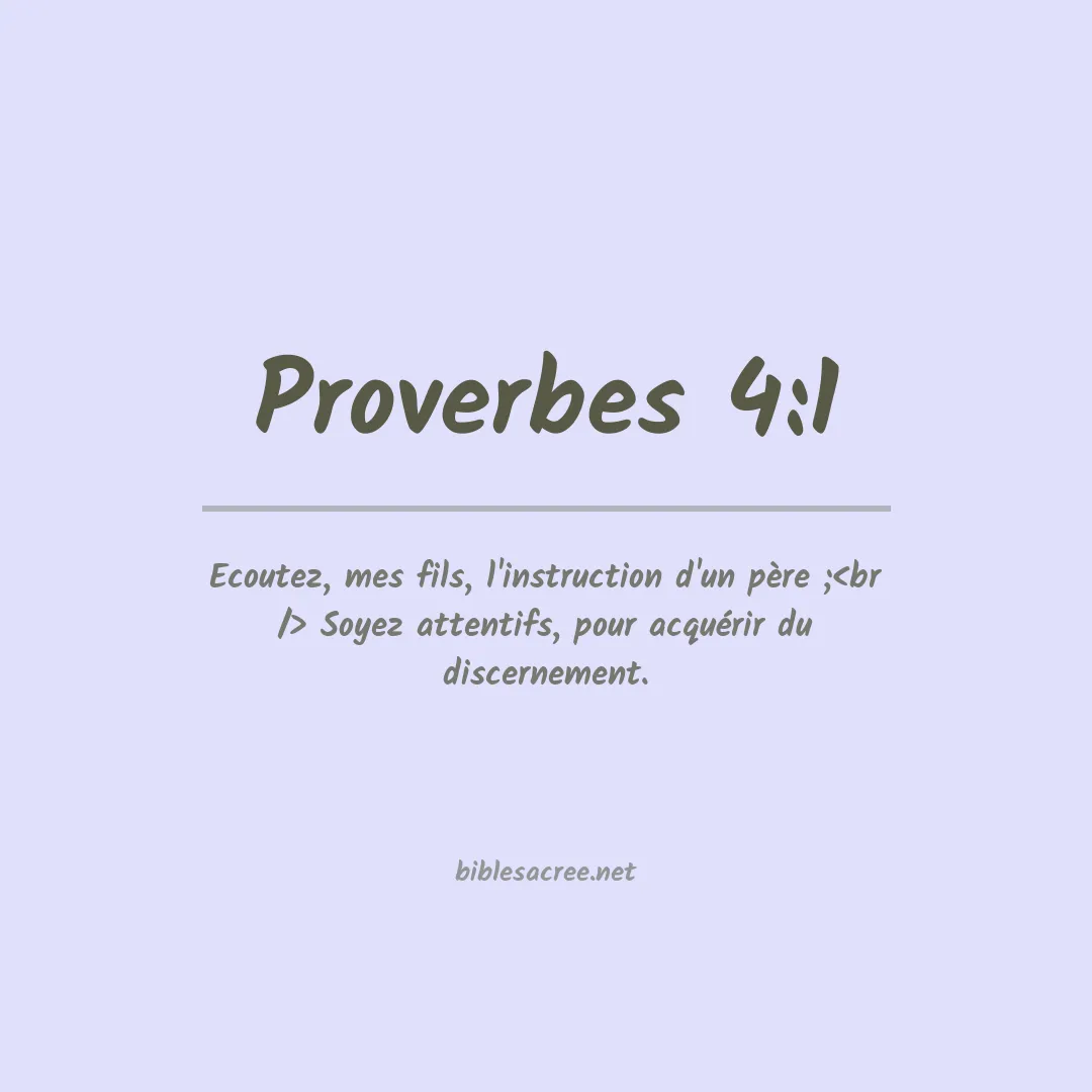 Proverbes - 4:1