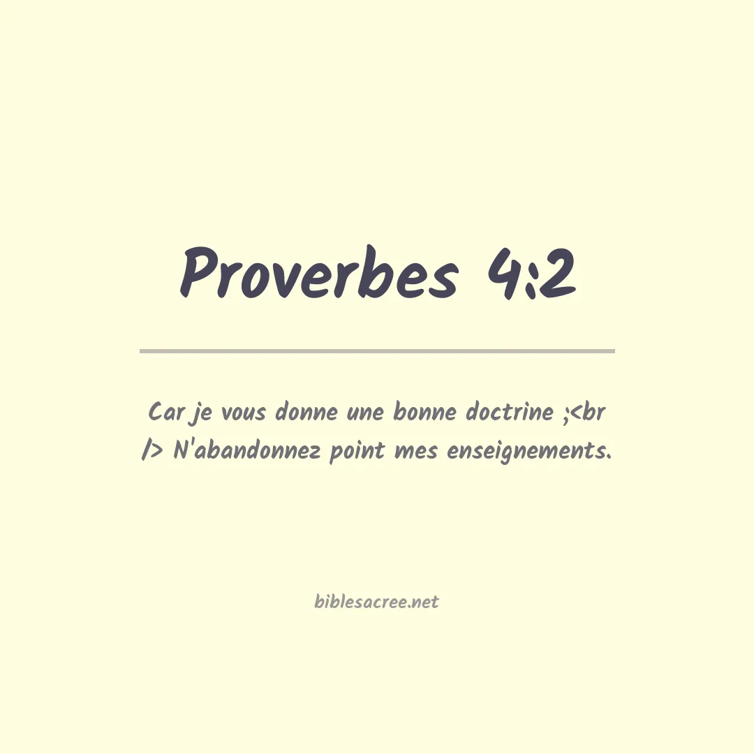 Proverbes - 4:2