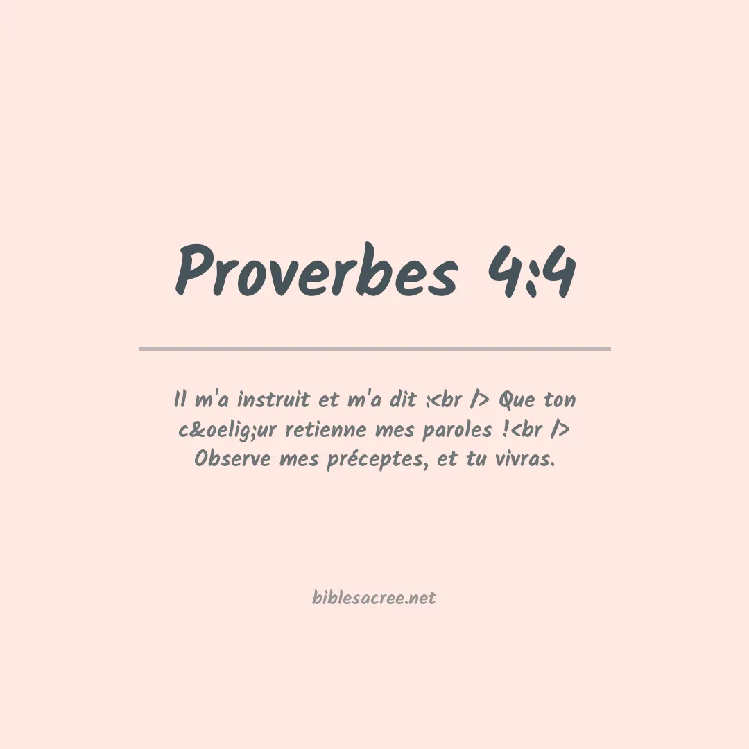 Proverbes - 4:4