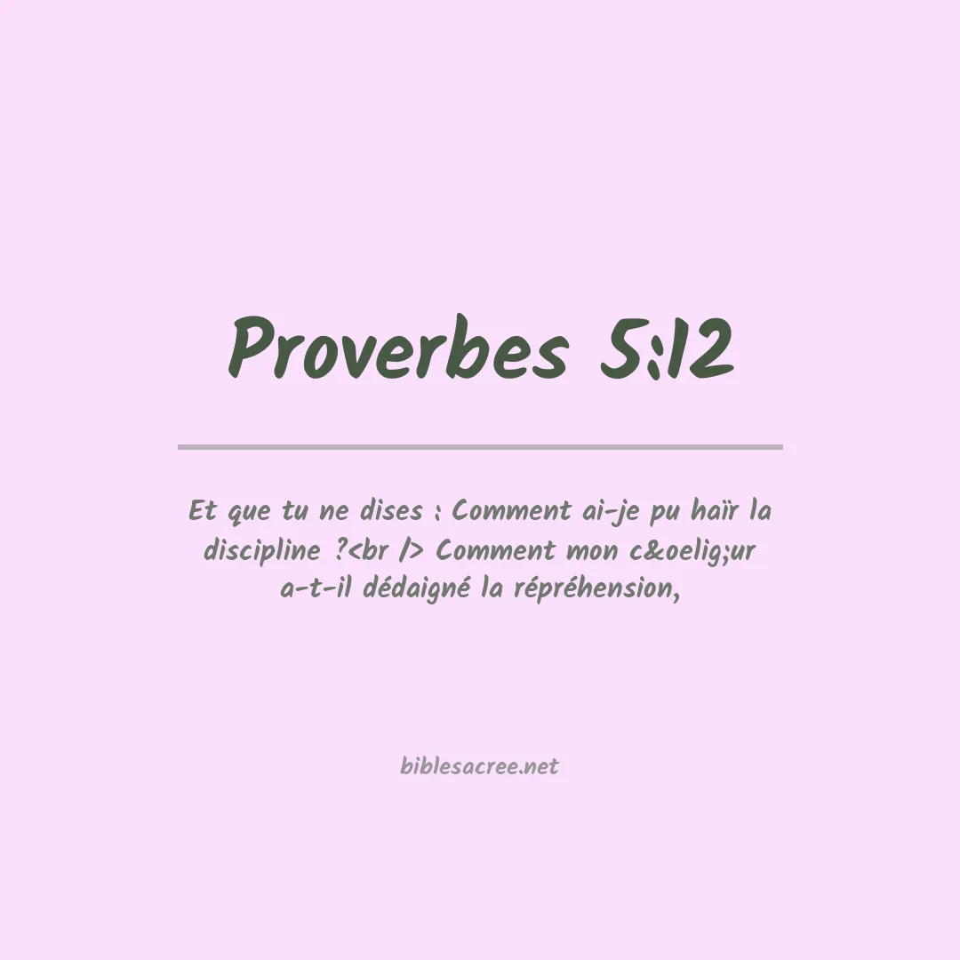 Proverbes - 5:12