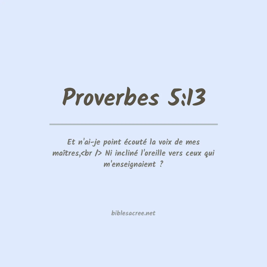 Proverbes - 5:13