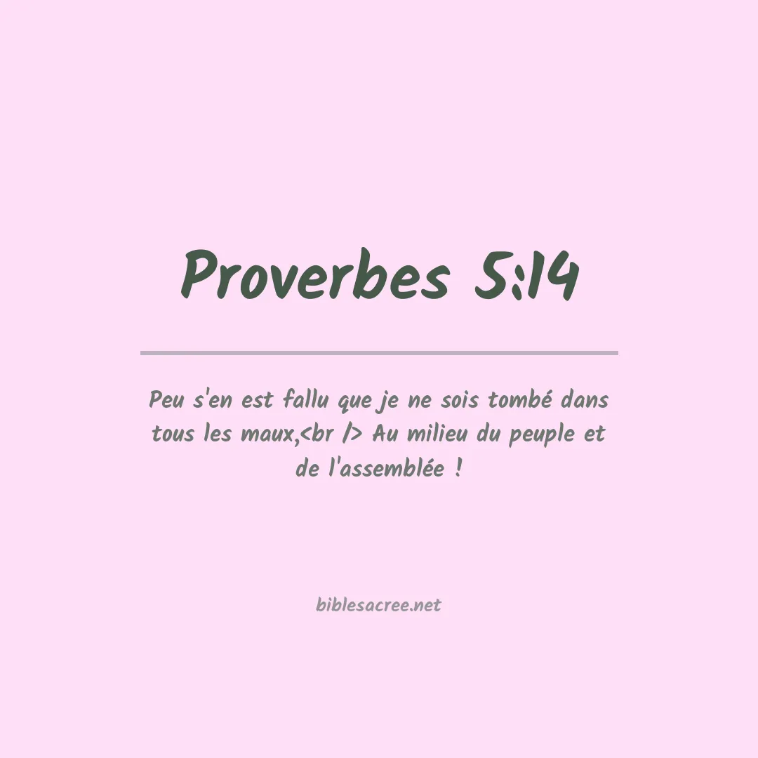 Proverbes - 5:14