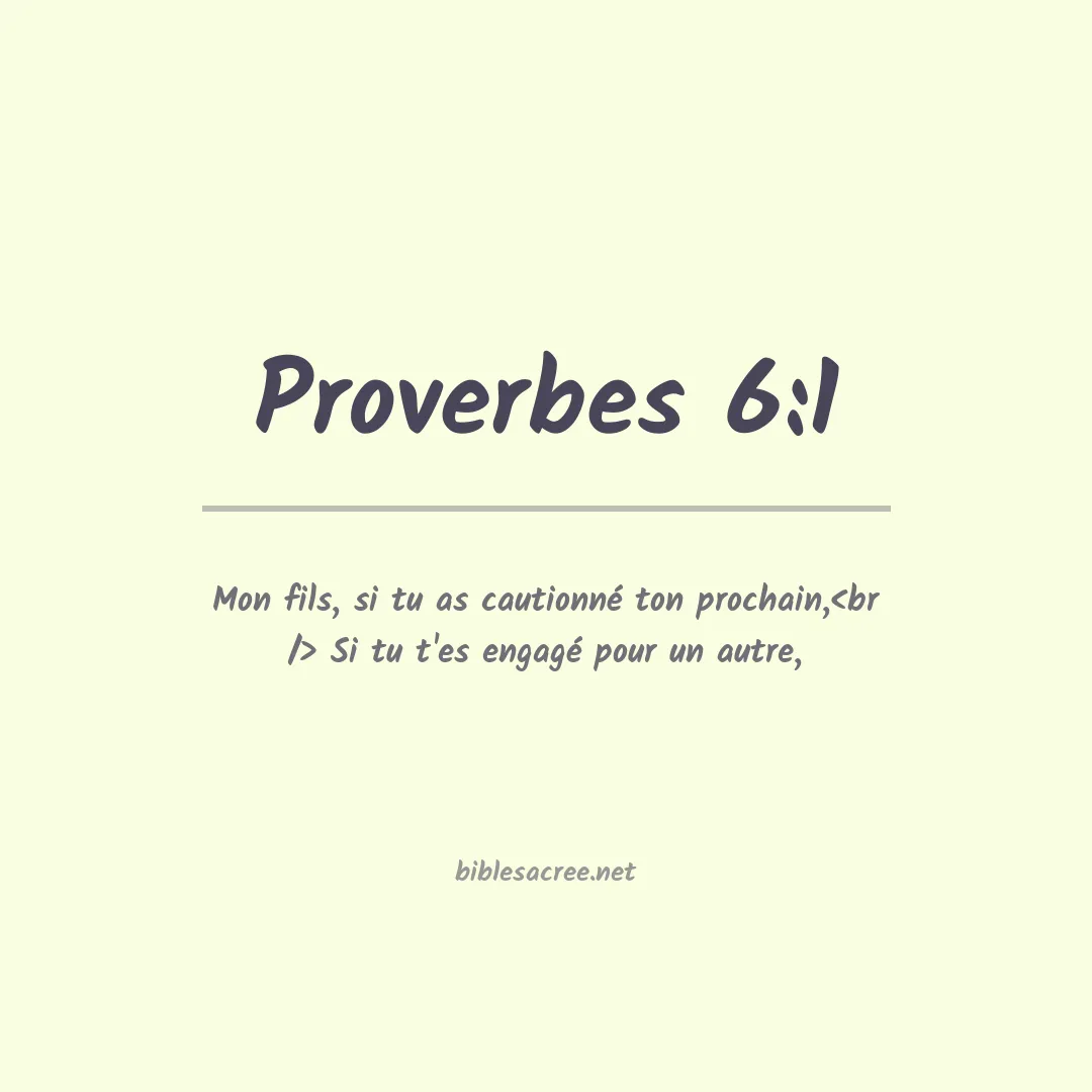 Proverbes - 6:1