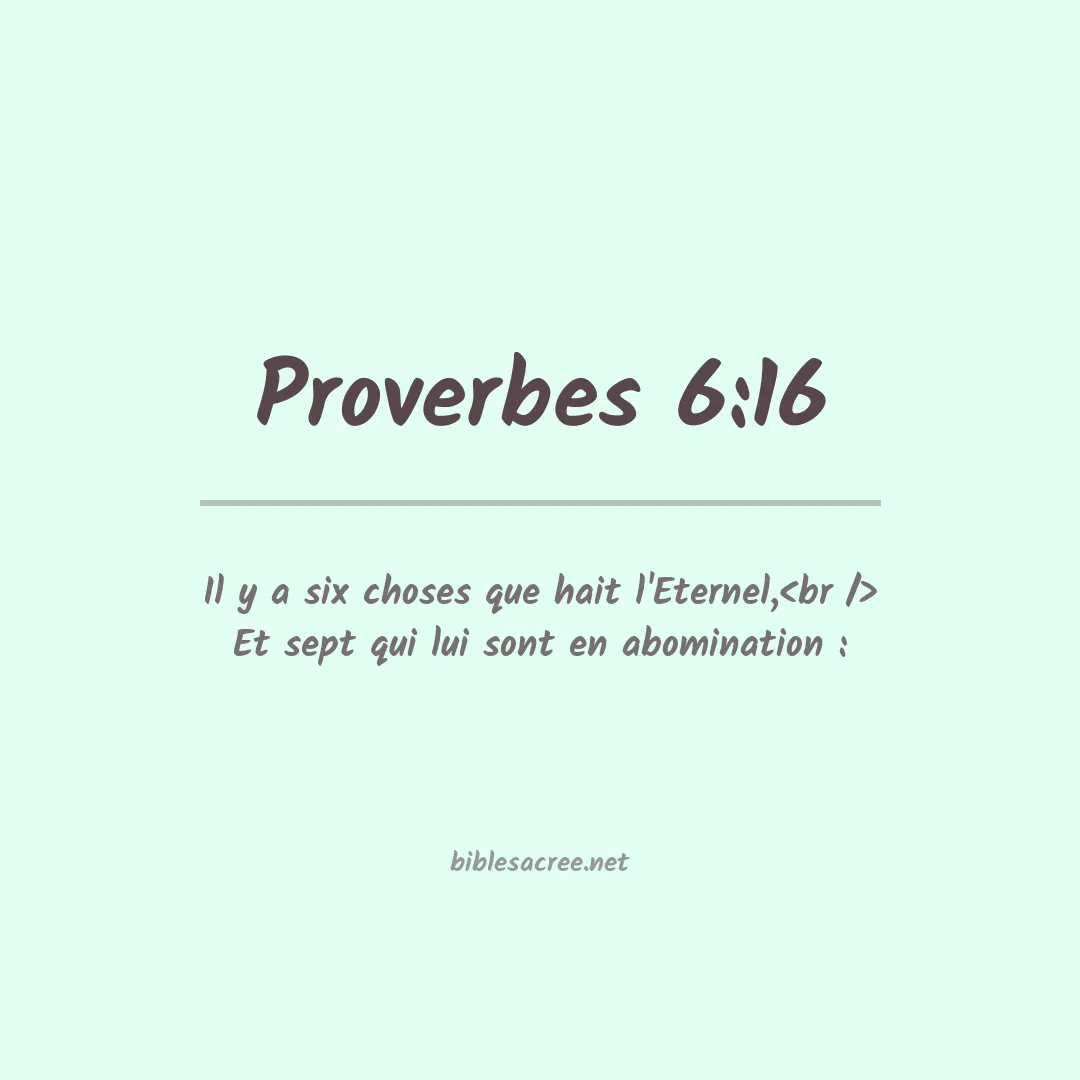 Proverbes - 6:16