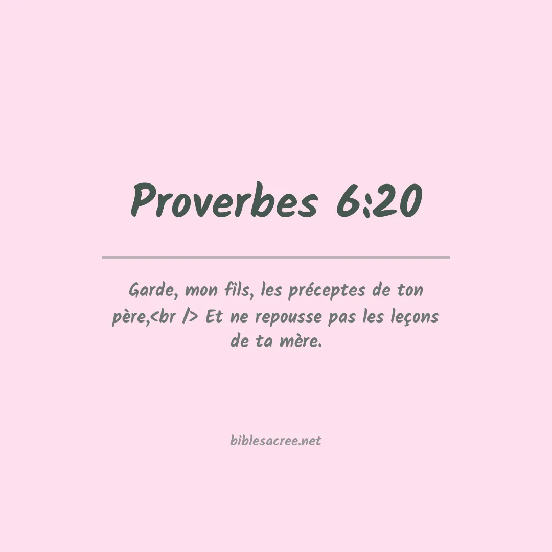 Proverbes - 6:20