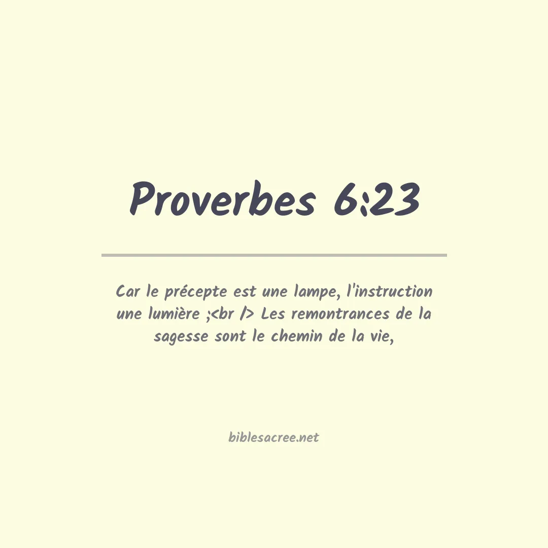 Proverbes - 6:23