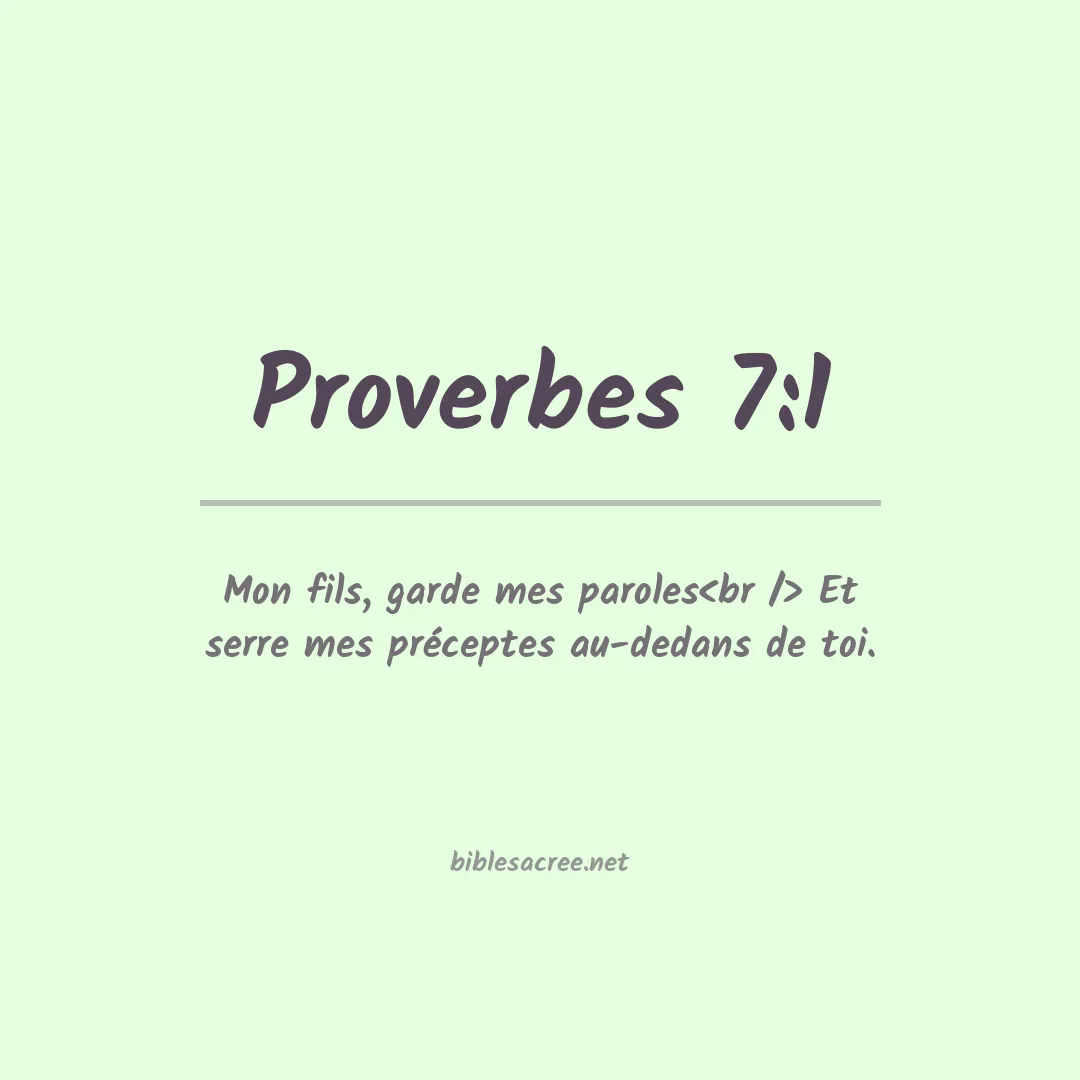 Proverbes - 7:1