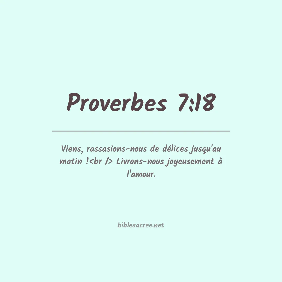 Proverbes - 7:18