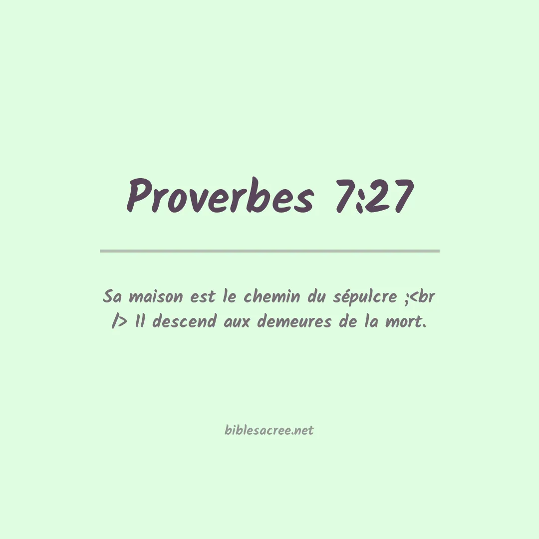 Proverbes - 7:27