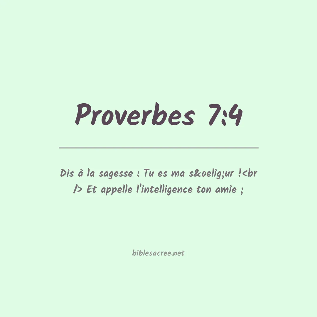 Proverbes - 7:4