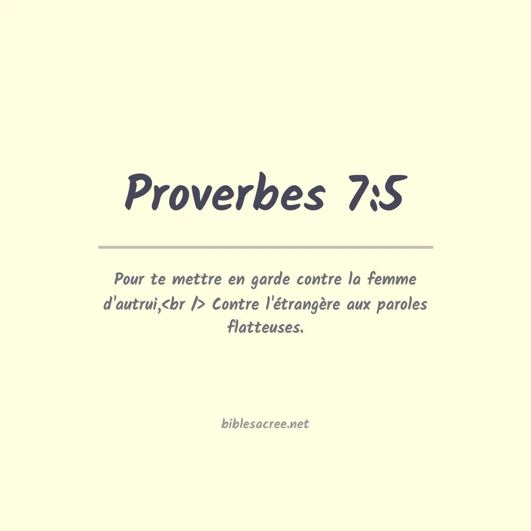Proverbes - 7:5