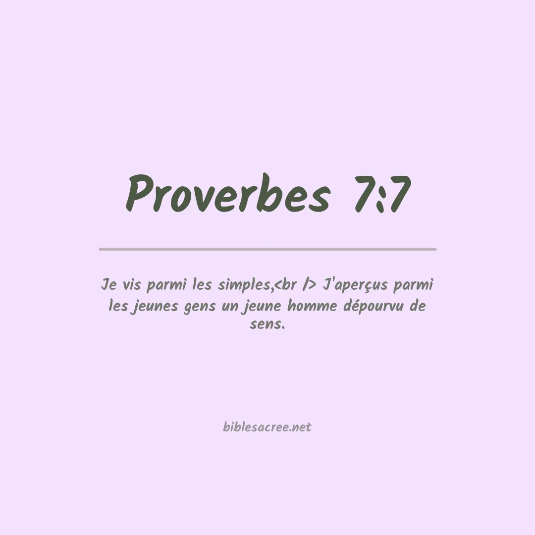 Proverbes - 7:7
