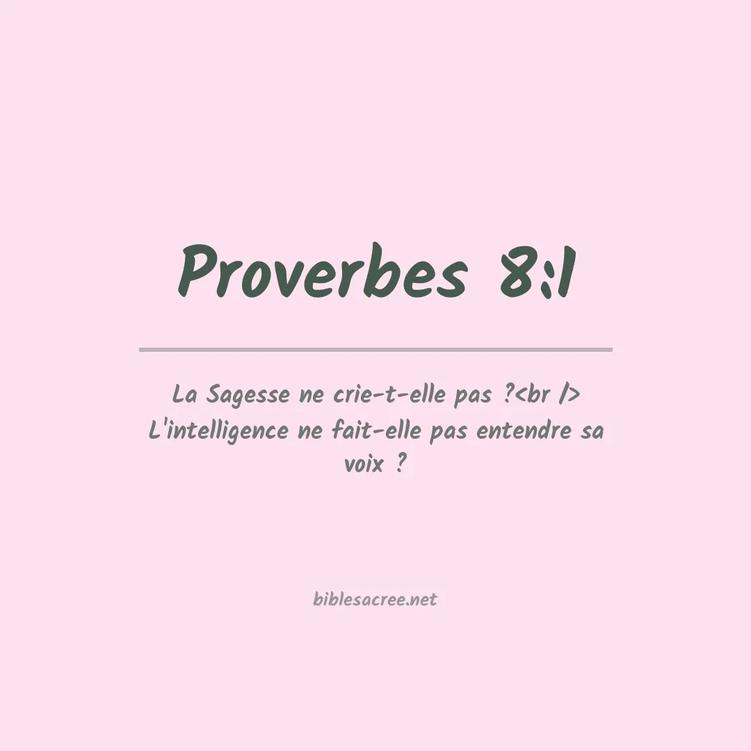 Proverbes - 8:1