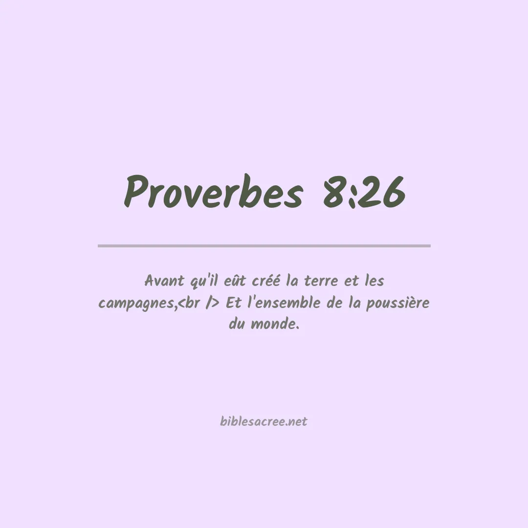 Proverbes - 8:26