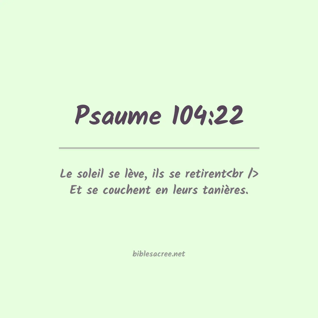 Psaume - 104:22