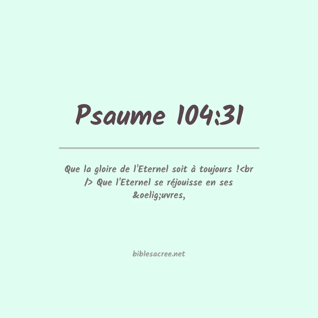 Psaume - 104:31