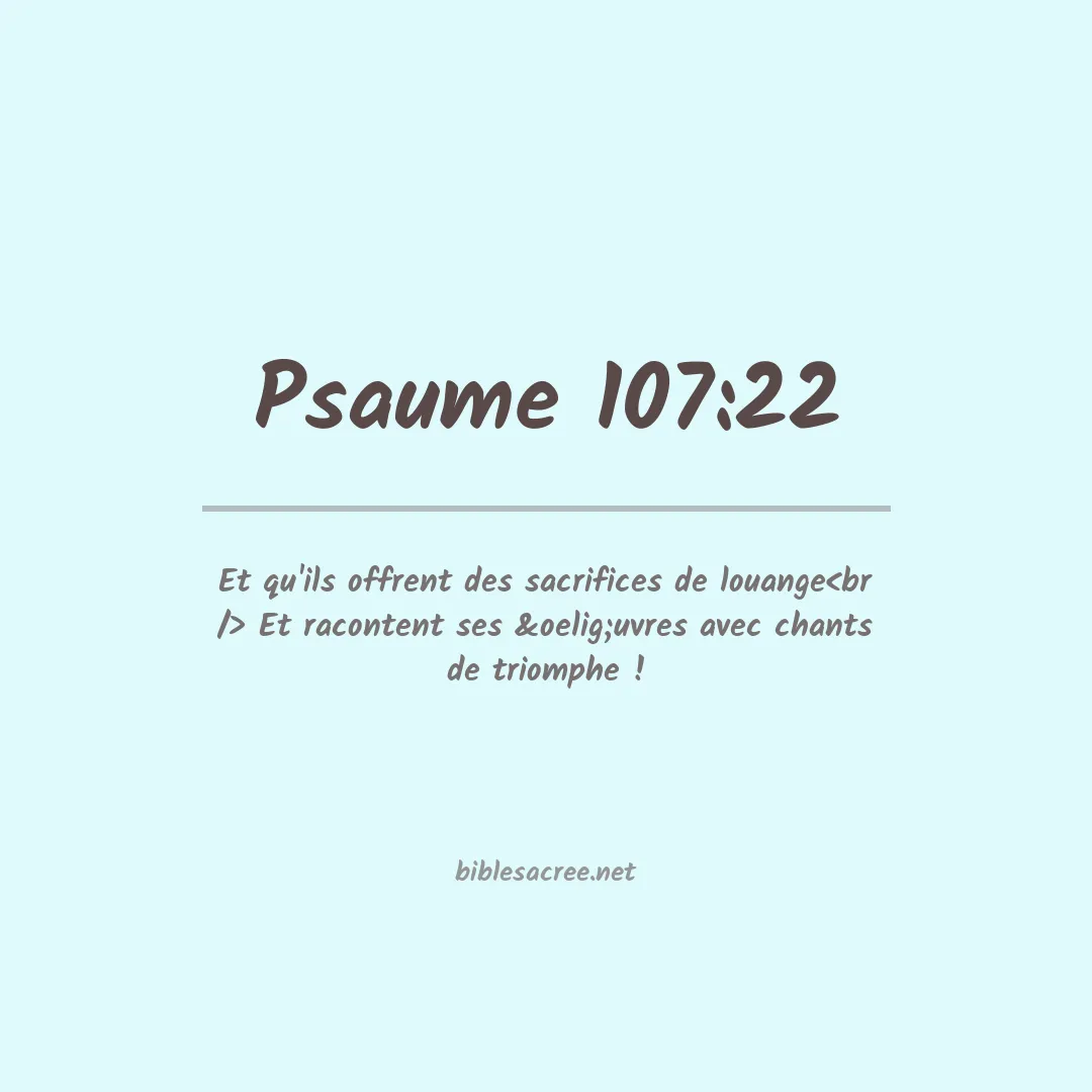 Psaume - 107:22