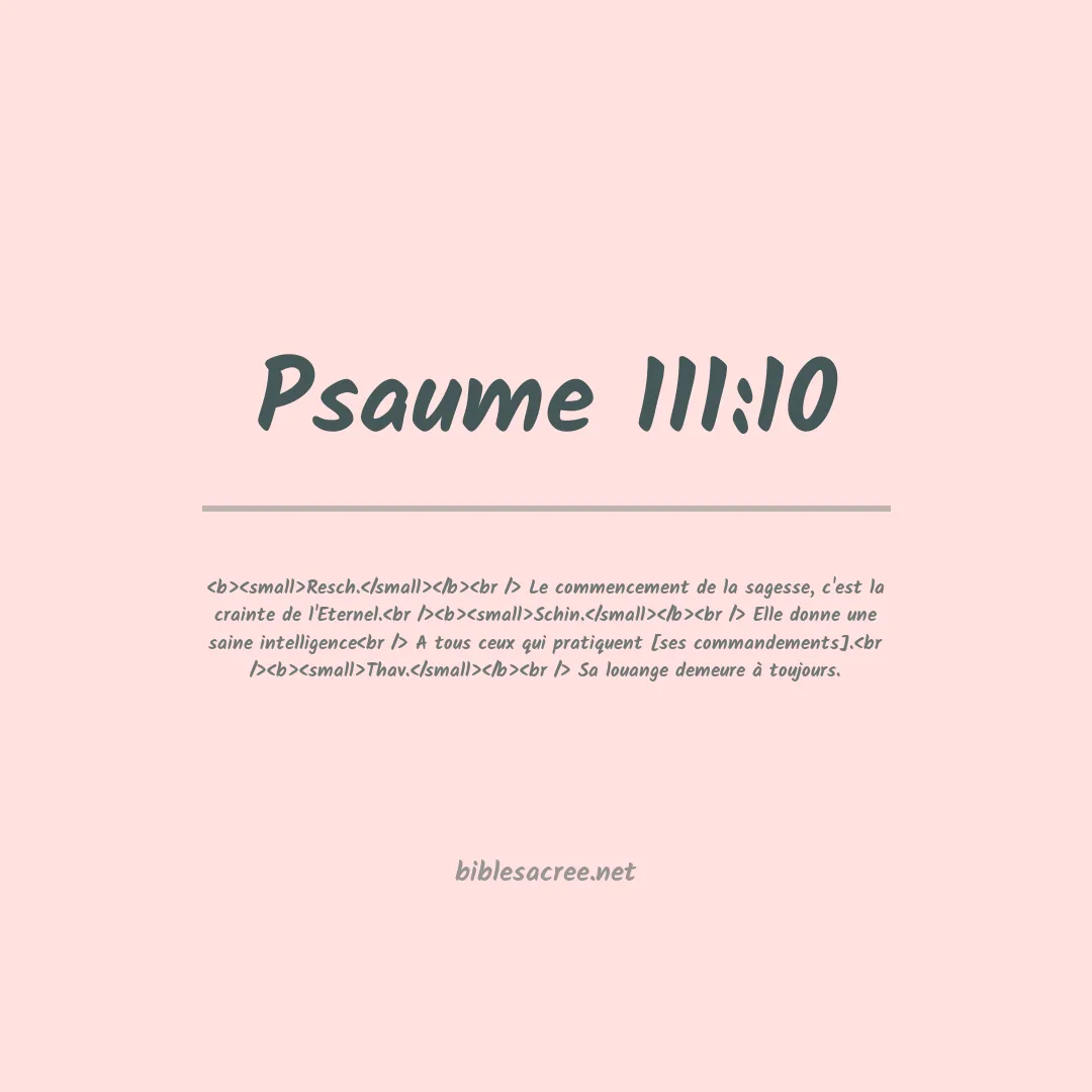 Psaume - 111:10