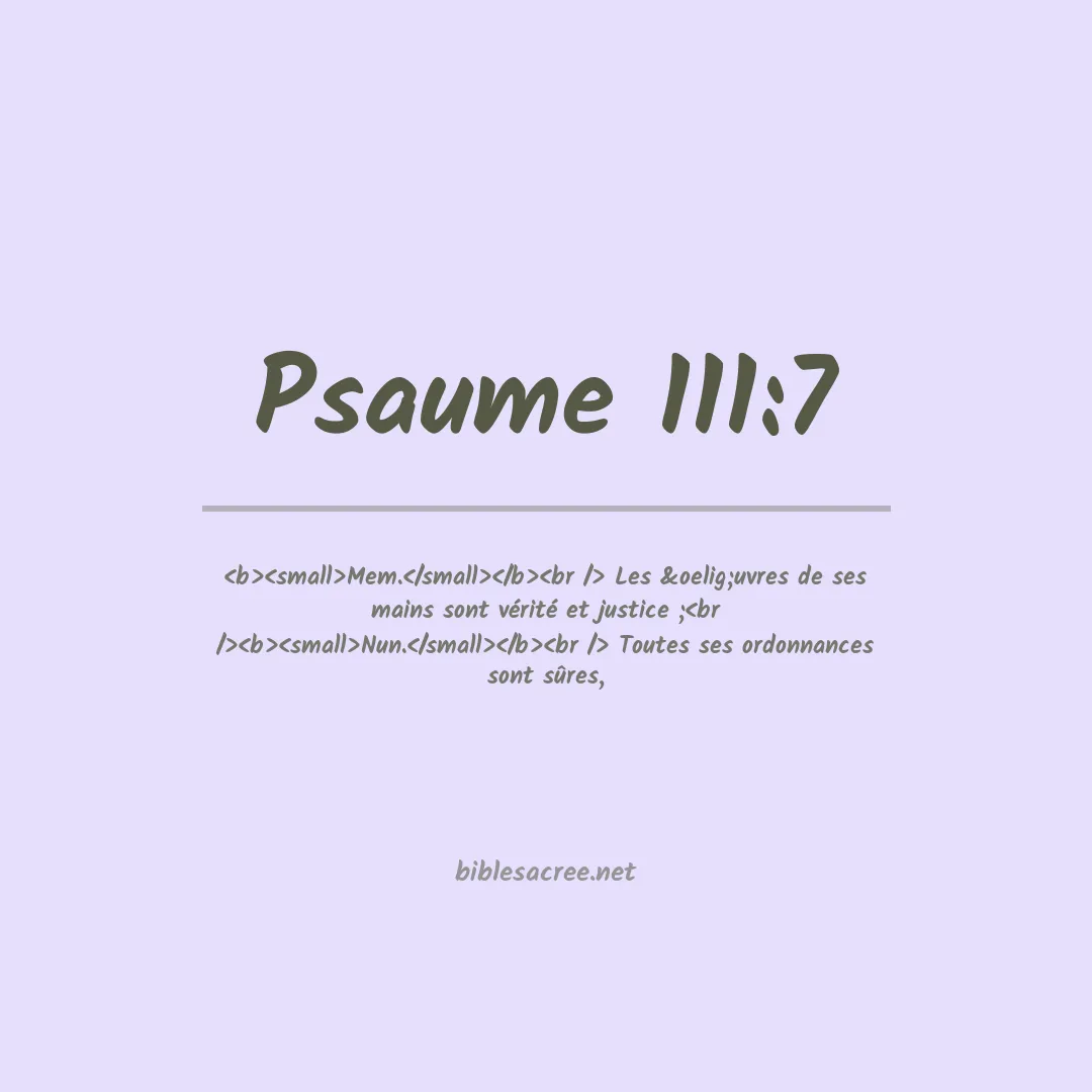Psaume - 111:7