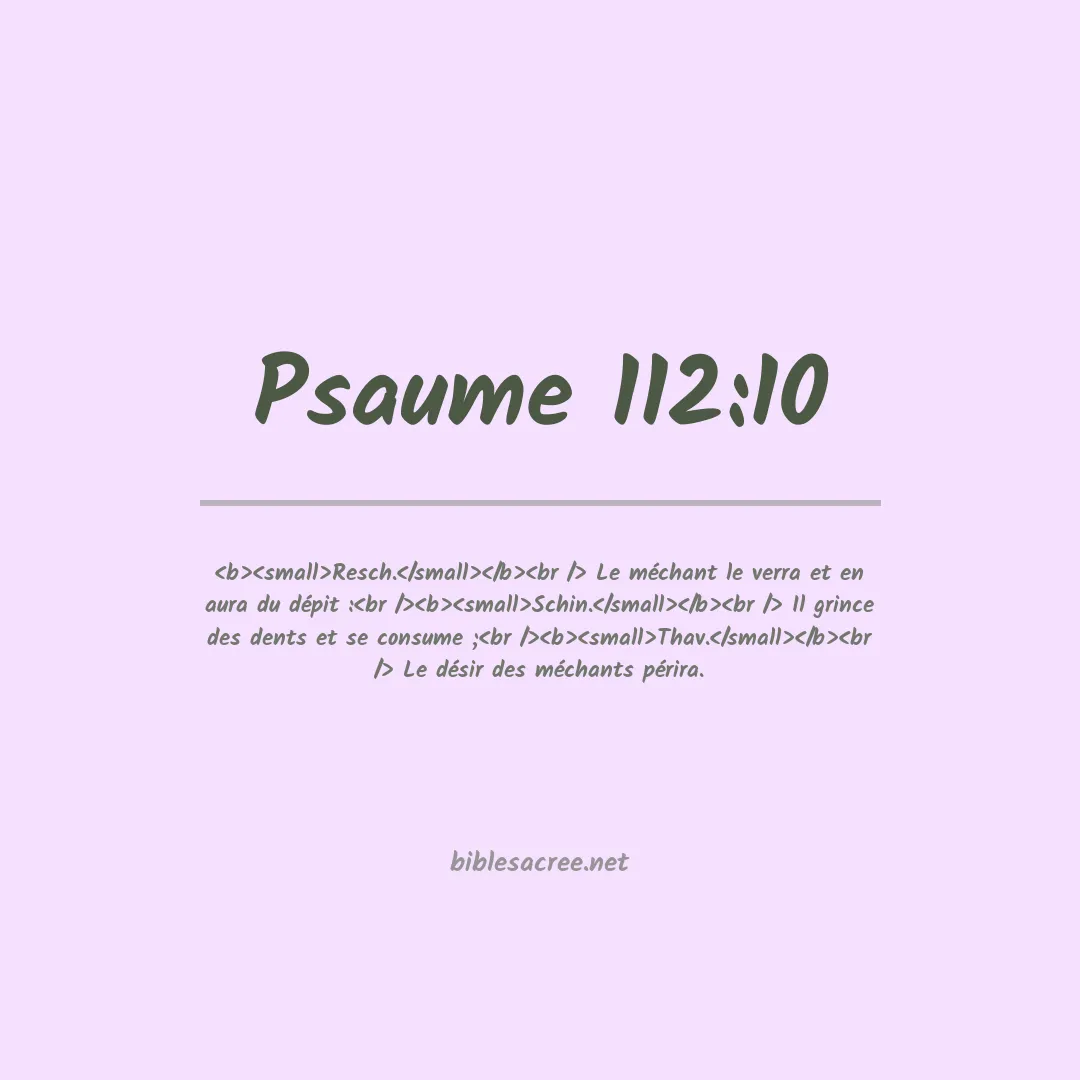 Psaume - 112:10