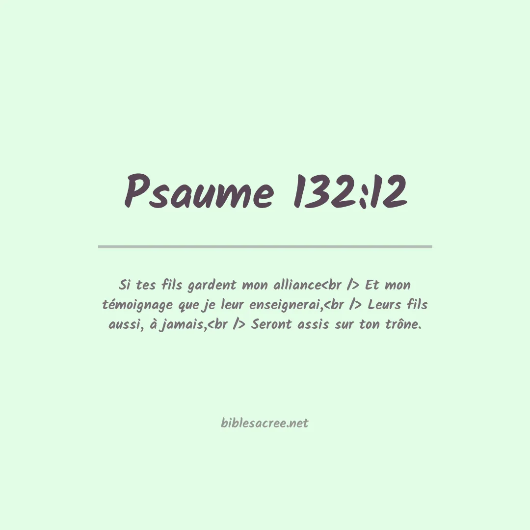 Psaume - 132:12