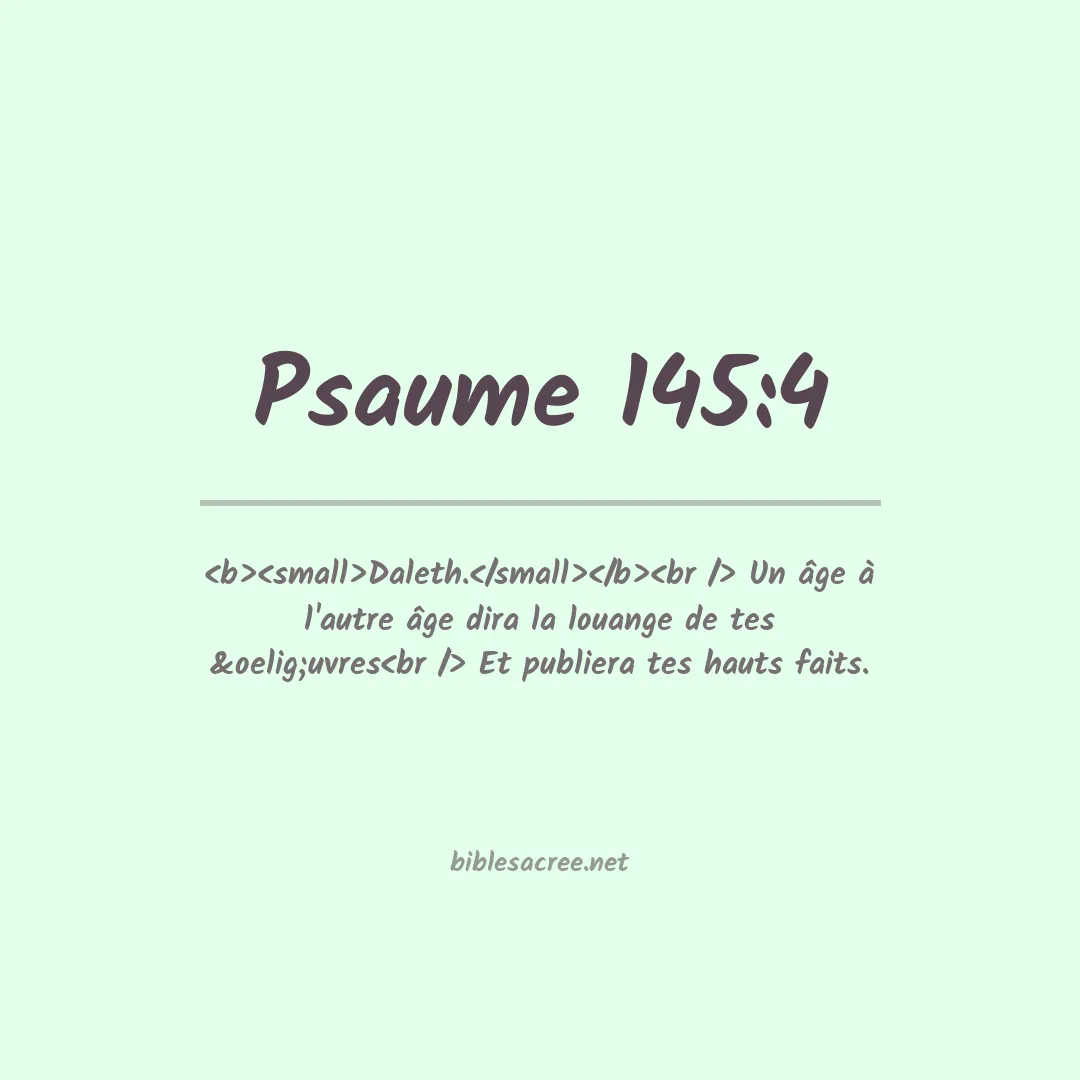 Psaume - 145:4