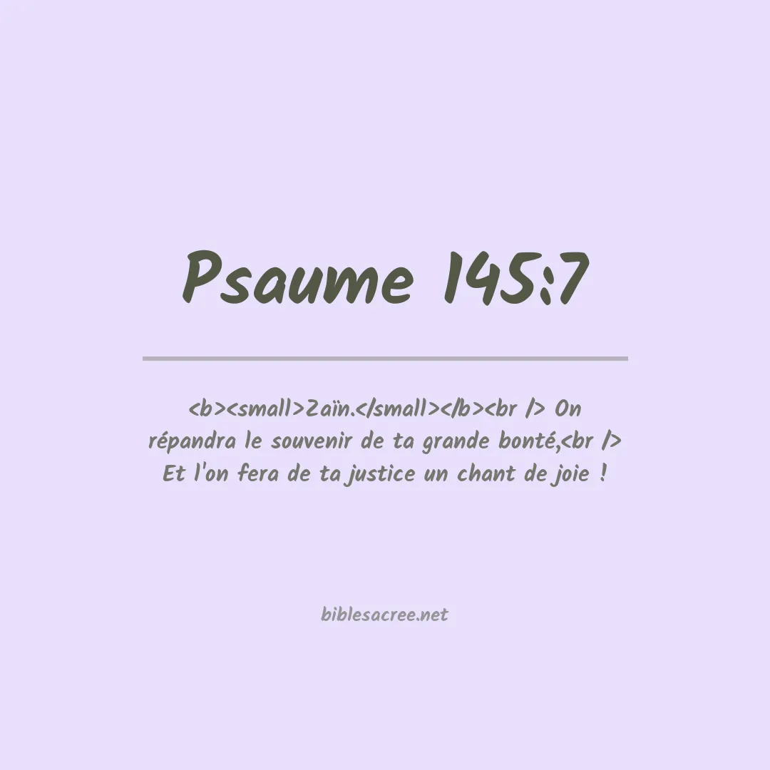 Psaume - 145:7