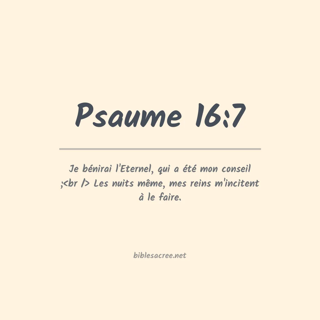Psaume - 16:7