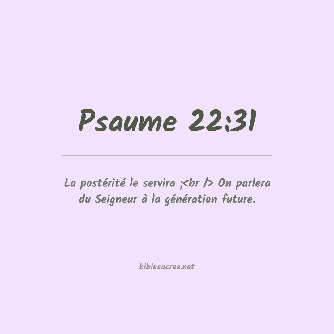 Psaume - 22:31
