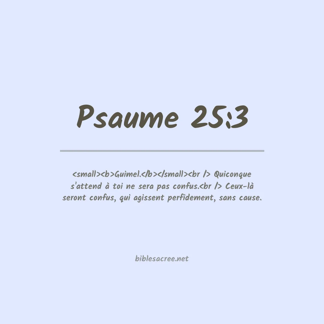 Psaume - 25:3