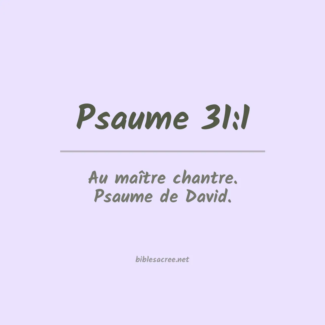 Psaume - 31:1