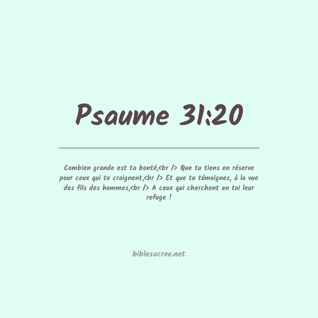 Psaume - 31:20