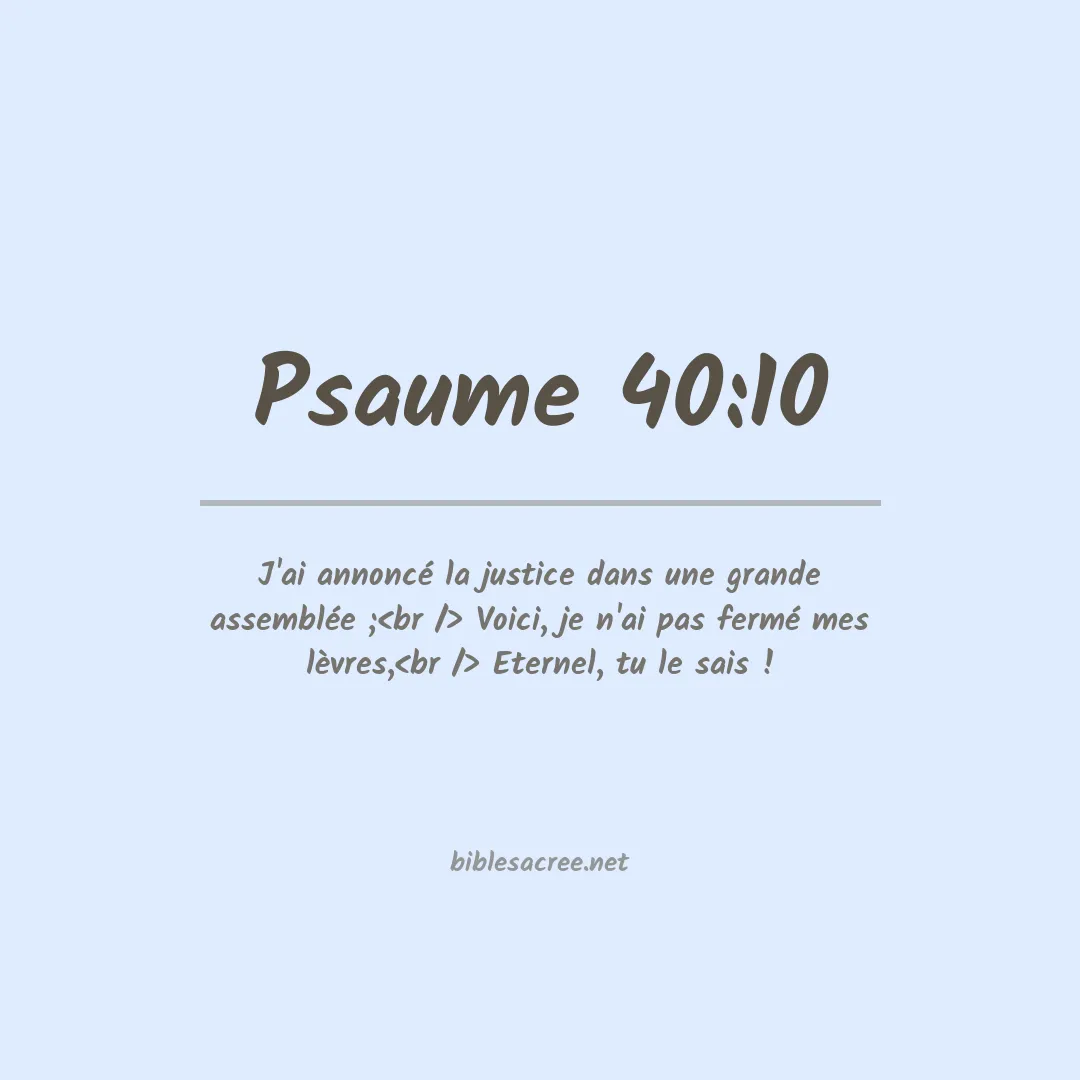 Psaume - 40:10