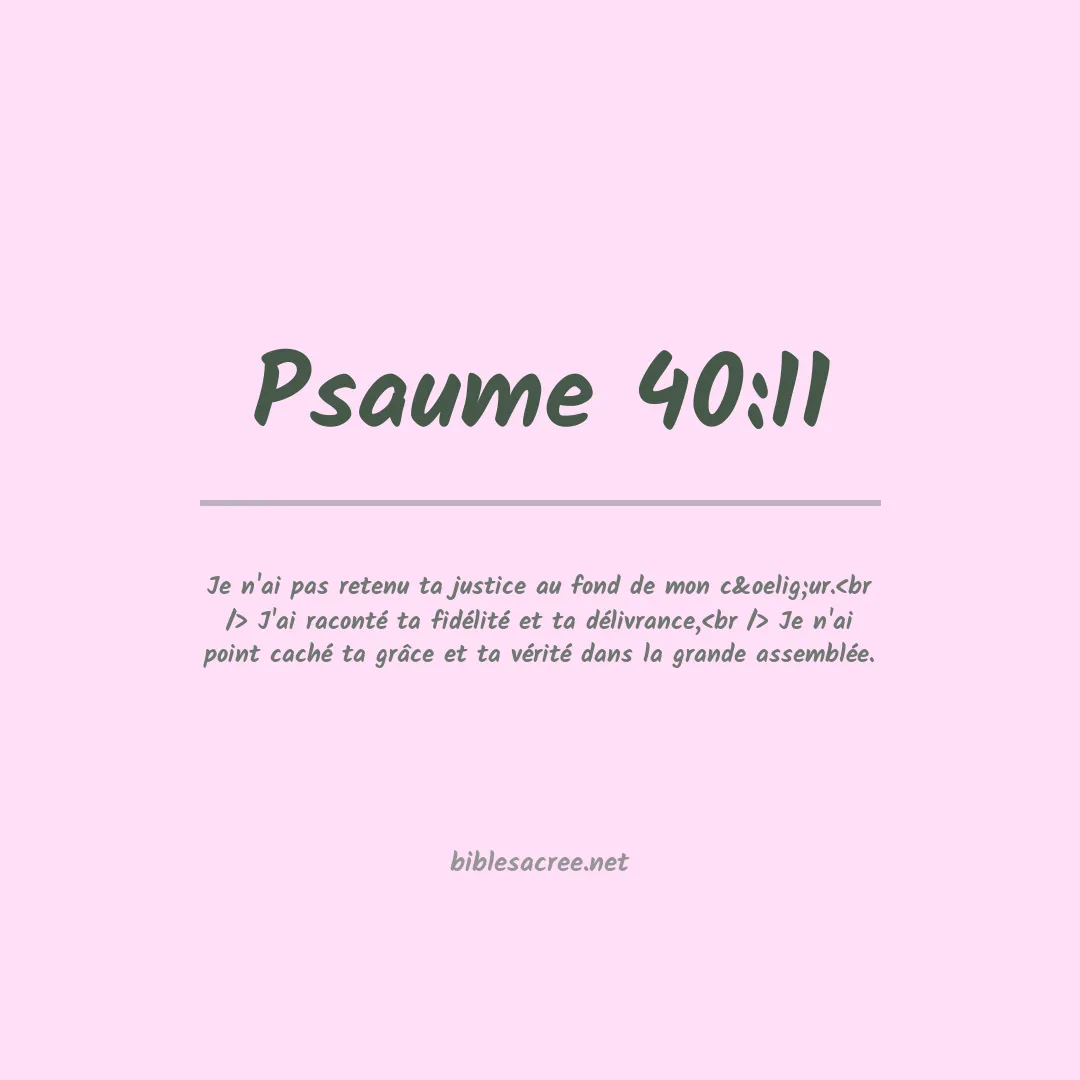 Psaume - 40:11