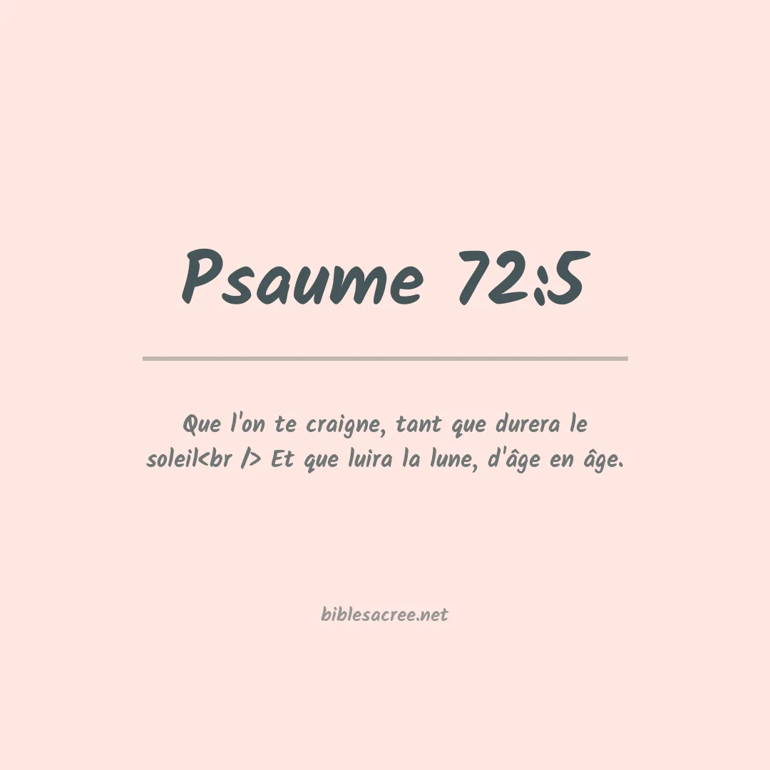 Psaume - 72:5